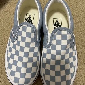 Vans Kids Blue Checkered Slip-On Shoes